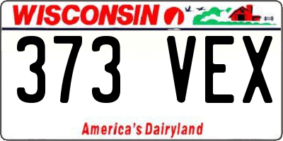 WI license plate 373VEX