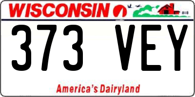 WI license plate 373VEY
