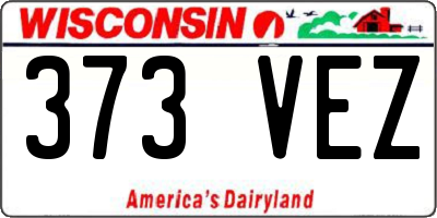 WI license plate 373VEZ