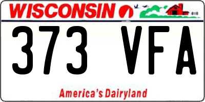 WI license plate 373VFA