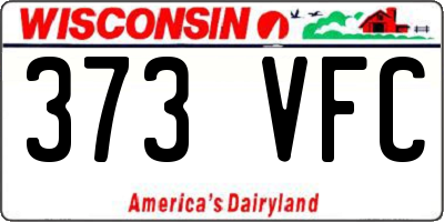 WI license plate 373VFC