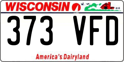 WI license plate 373VFD