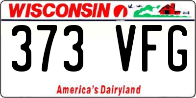 WI license plate 373VFG