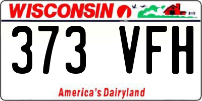 WI license plate 373VFH
