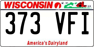 WI license plate 373VFI