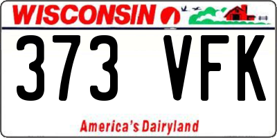 WI license plate 373VFK