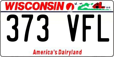 WI license plate 373VFL