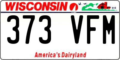 WI license plate 373VFM