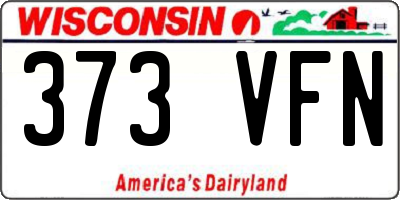 WI license plate 373VFN
