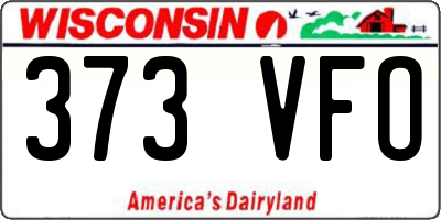 WI license plate 373VFO
