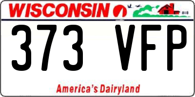 WI license plate 373VFP