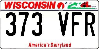 WI license plate 373VFR
