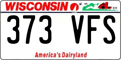 WI license plate 373VFS
