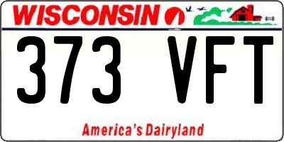 WI license plate 373VFT