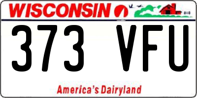 WI license plate 373VFU
