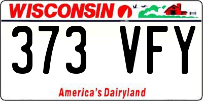 WI license plate 373VFY