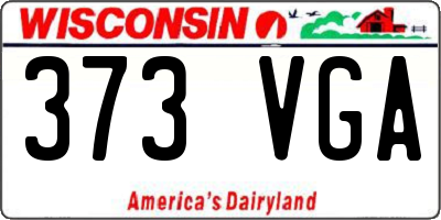 WI license plate 373VGA