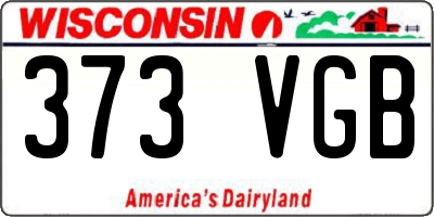 WI license plate 373VGB