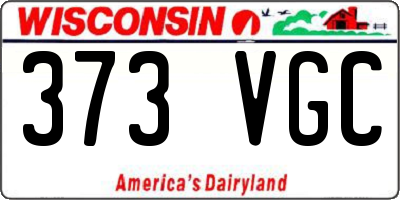 WI license plate 373VGC