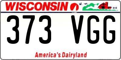 WI license plate 373VGG