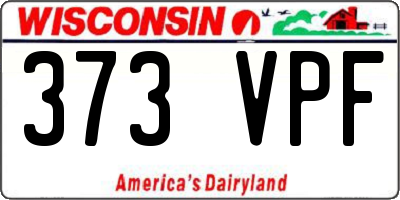 WI license plate 373VPF