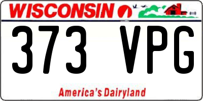 WI license plate 373VPG