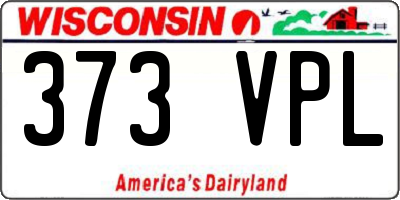 WI license plate 373VPL