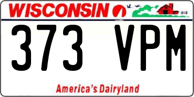 WI license plate 373VPM