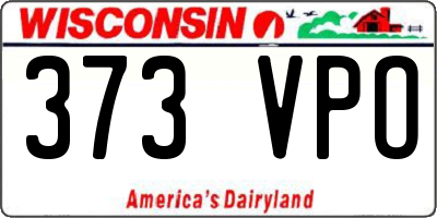 WI license plate 373VPO