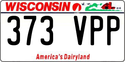 WI license plate 373VPP