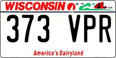 WI license plate 373VPR