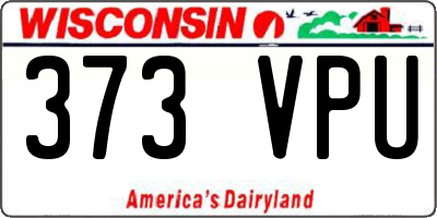 WI license plate 373VPU