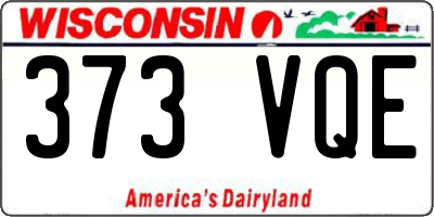 WI license plate 373VQE
