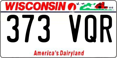 WI license plate 373VQR