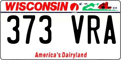 WI license plate 373VRA