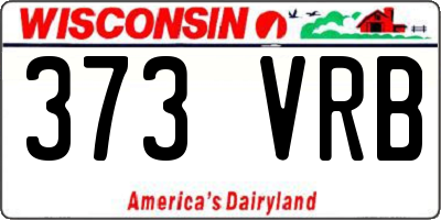 WI license plate 373VRB
