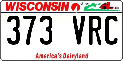 WI license plate 373VRC