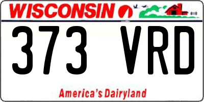 WI license plate 373VRD