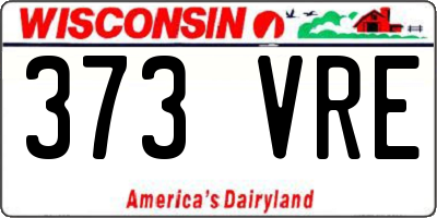 WI license plate 373VRE