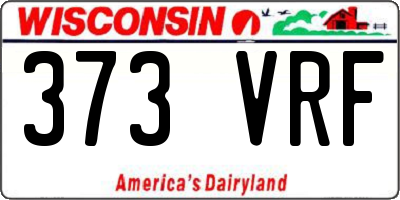 WI license plate 373VRF