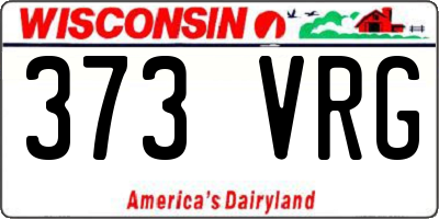 WI license plate 373VRG