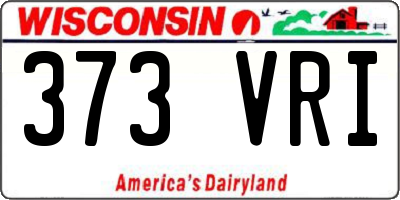 WI license plate 373VRI