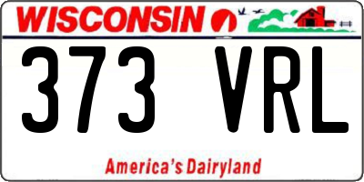 WI license plate 373VRL