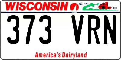 WI license plate 373VRN