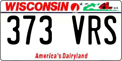 WI license plate 373VRS