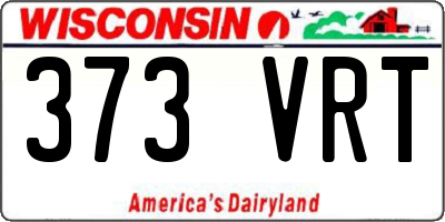 WI license plate 373VRT