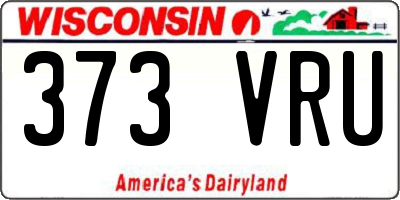 WI license plate 373VRU
