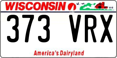 WI license plate 373VRX