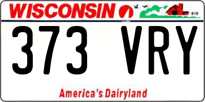 WI license plate 373VRY