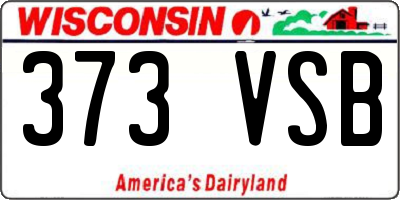 WI license plate 373VSB